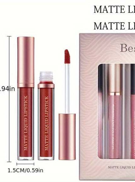 KissICON 💋 Matte Lipstick And Lip Liner Set -