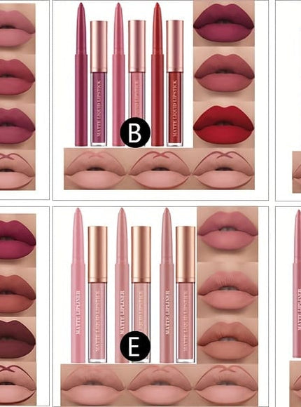 KissICON 💋 Matte Lipstick And Lip Liner Set -