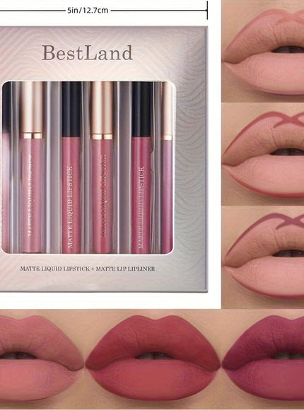 KissICON 💋 Matte Lipstick And Lip Liner Set -