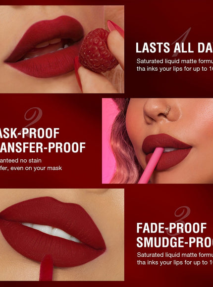 KissICON 💋 Matte Lipstick And Lip Liner Set -