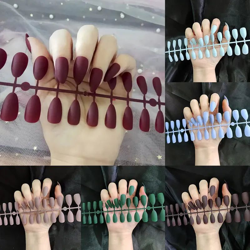 KissICON Matte Press On Fake Nails 24Pcs Full Cover