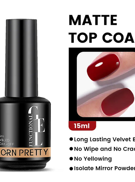 KissICON Matte Top Coat KissIcon Born Milky Pink Rubber Base Gel 15ml