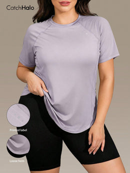 CatchHalo Mauve Purple / S-XL T-Shirt With Asymmetric Hem,