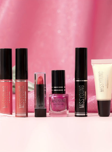 KissICON MC1104 Pink 23pc Travel Makeup Set – Train