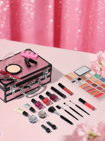 KissICON MC1104 Pink 23pc Travel Makeup Set – Train