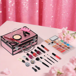 KissICON MC1104 Pink 23pc Travel Makeup Set – Train