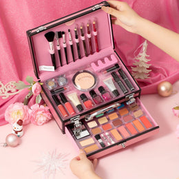 KissICON MC1104 Pink 23pc Travel Makeup Set – Train