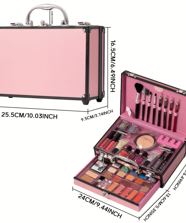 KissICON MC1104 Pink 23pc Travel Makeup Set – Train