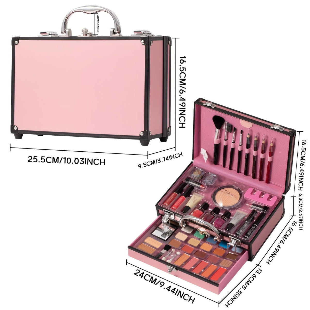KissICON MC1104 Pink 23pc Travel Makeup Set – Train