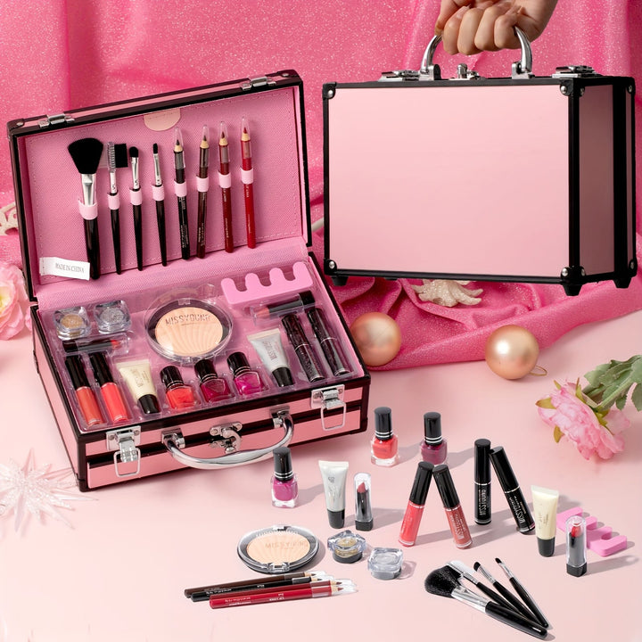 Pink 23pc Travel Makeup Set – Train