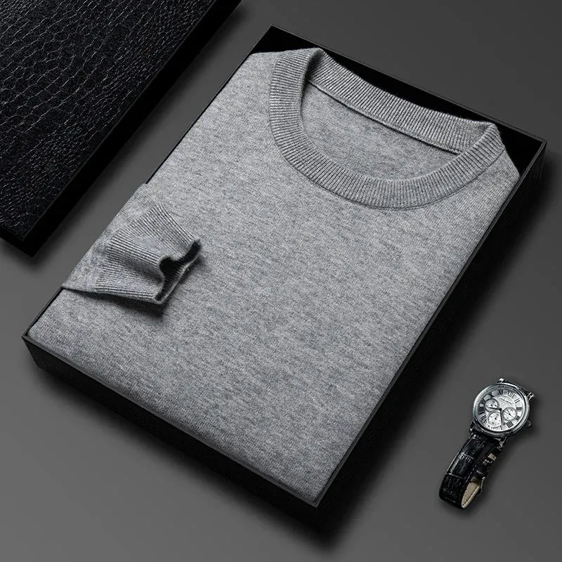 KissICON Medium gray / XXXL / China Mainland 2025 Diamond Knit Round Neck Mens Casual Fashion Sweater