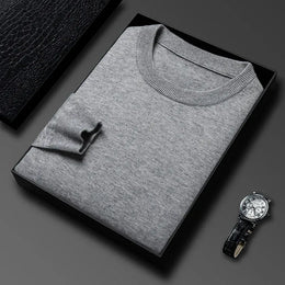 KissICON Medium gray / XXXL / China Mainland 2025 Diamond Knit Round Neck Mens Casual Fashion Sweater