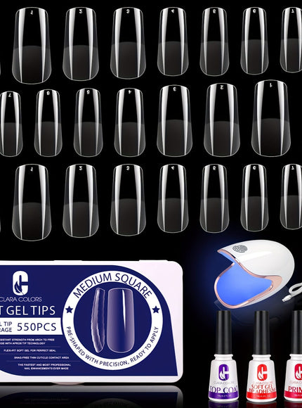 KissICON Medium Square 550pcs KissIcon Gel X Nail Kit 550Pcs - Matte