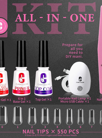 KissICON Medium Square 550pcs KissIcon Gel X Nail Kit 550Pcs - Matte
