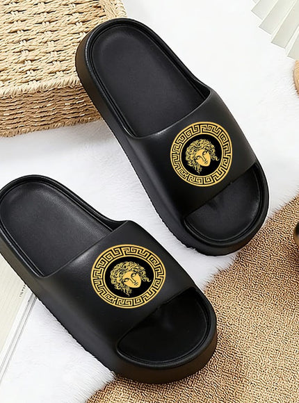 jkthpu-45 Sandals Medusa Print Flip-Flops – Unisex | Beach, Shower & Travel Slides