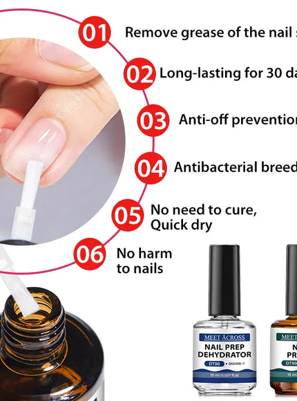 KissICON MEET ACROSS 15ml Glass Bottle Nail Primer Nail