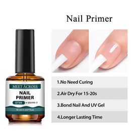 KissICON MEET ACROSS 15ml Glass Bottle Nail Primer Nail