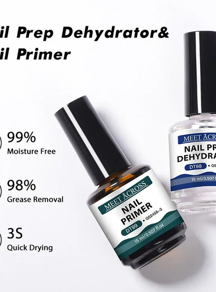 KissICON MEET ACROSS 15ml Glass Bottle Nail Primer Nail