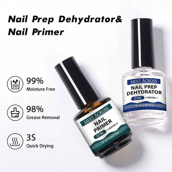 MEET ACROSS 15ml Glass Bottle Nail Primer Nail