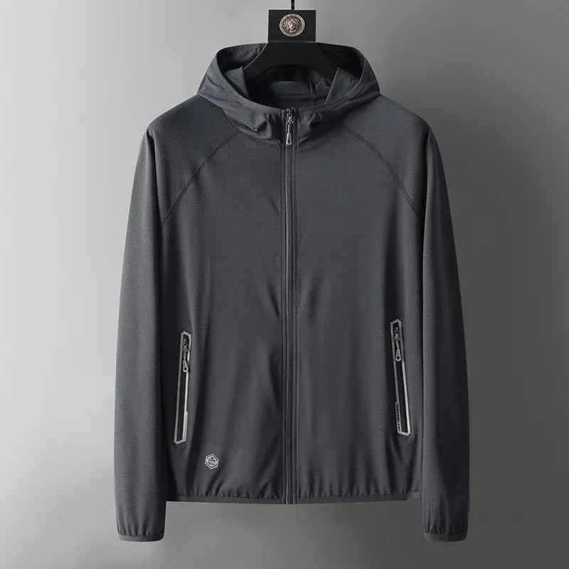 KissICON Men Dark Grey / XL UPF 50 Ice Silk Sun Hoodie Lightweight UV Protection