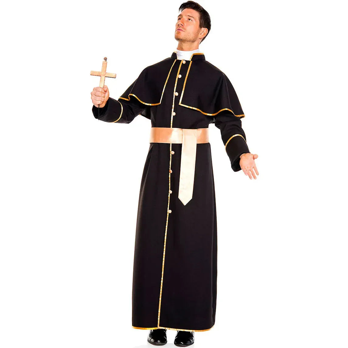 KissICON Men / L Halloween Costumes Religious Pastor Father Priest Pope Costume Medieval Nun Cosplay Carnival Party Fancy Dress Up for Men Women