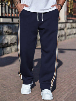 KissICON Men'S Breathable Casual Sports Outdoor Fashion Drawstring Pocket Straight Long Pants