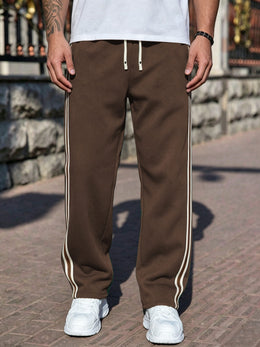 KissICON Men'S Breathable Casual Sports Outdoor Fashion Drawstring Pocket Straight Long Pants