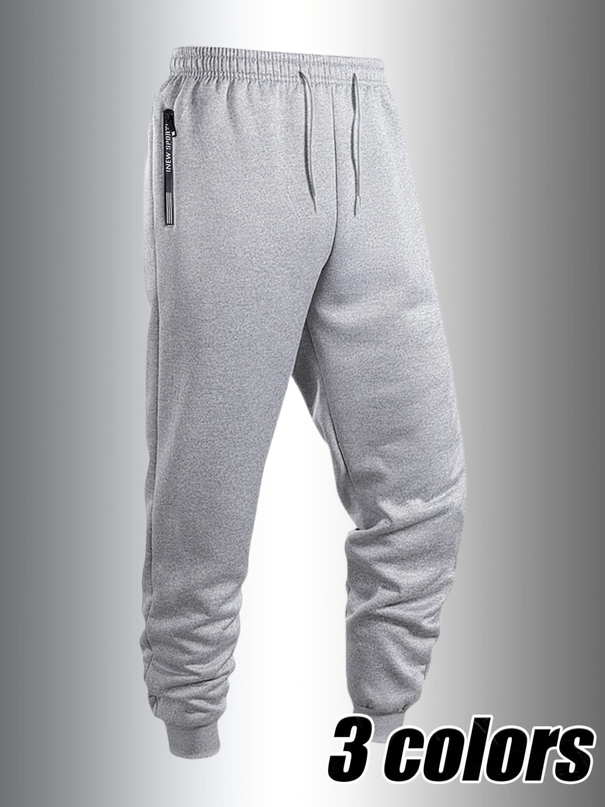 KissICON Men's Casual Sporty Cuffed Pants with Side Letter Zipper Pockets and Elastic Drawstring Waist, Trackpants Perfect for Year-round Wear. The Simple and Elegant Design Makes Them an Ideal Choice for Various Occasions, as Well as the Perfect Option