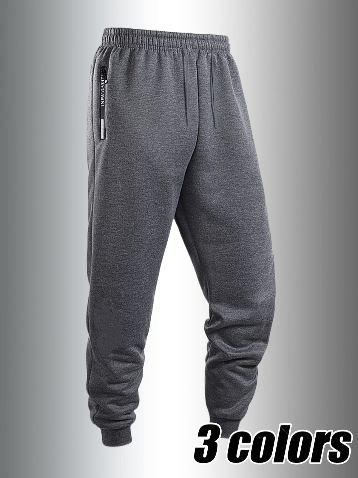 KissICON Men's Casual Sporty Cuffed Pants with Side Letter Zipper Pockets and Elastic Drawstring Waist, Trackpants Perfect for Year-round Wear. The Simple and Elegant Design Makes Them an Ideal Choice for Various Occasions, as Well as the Perfect Option
