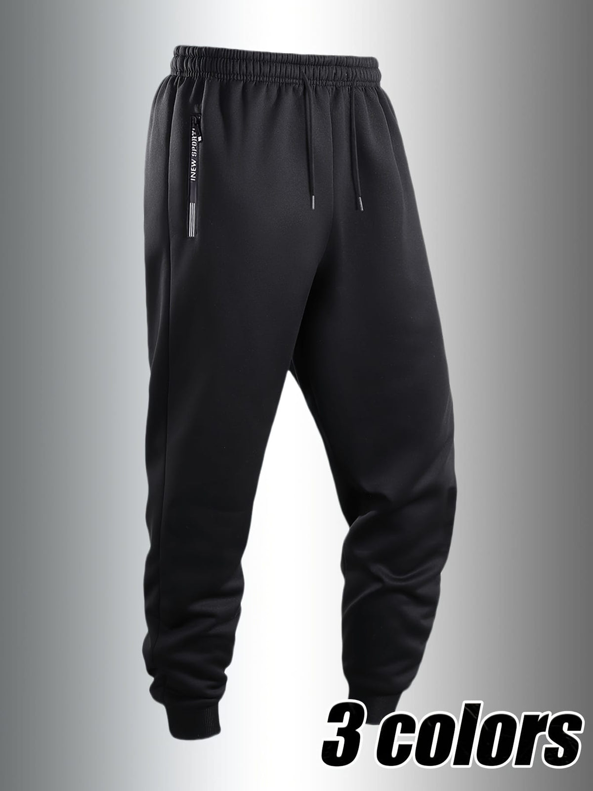 KissICON Men's Casual Sporty Cuffed Pants with Side Letter Zipper Pockets and Elastic Drawstring Waist, Trackpants Perfect for Year-round Wear. The Simple and Elegant Design Makes Them an Ideal Choice for Various Occasions, as Well as the Perfect Option