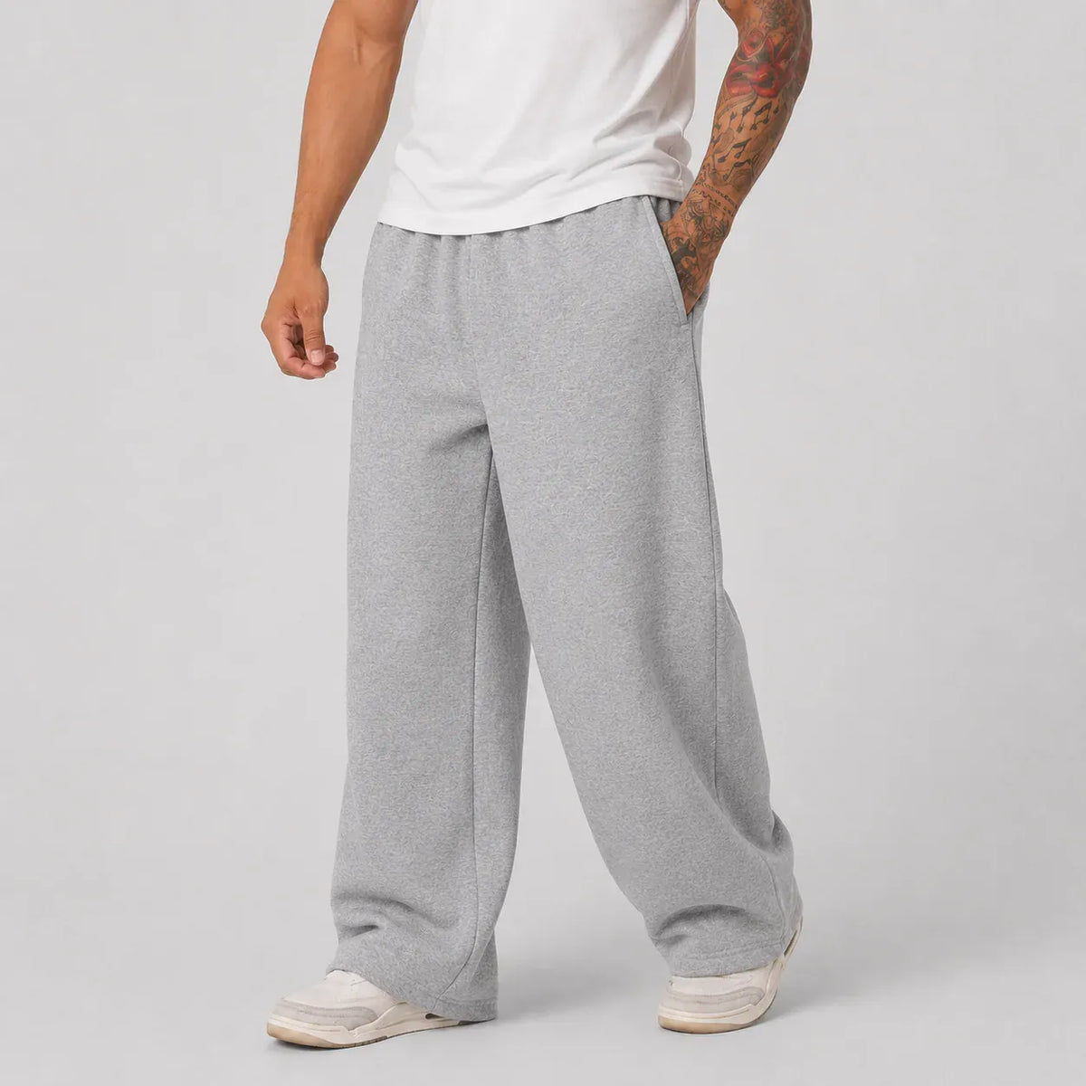 KissICON Men's Casual Sweatpants 6 Colors Summer Straight Leg Sports Pants Drawstring Elastic Waist Comfortable Gym Joggers with Pockets