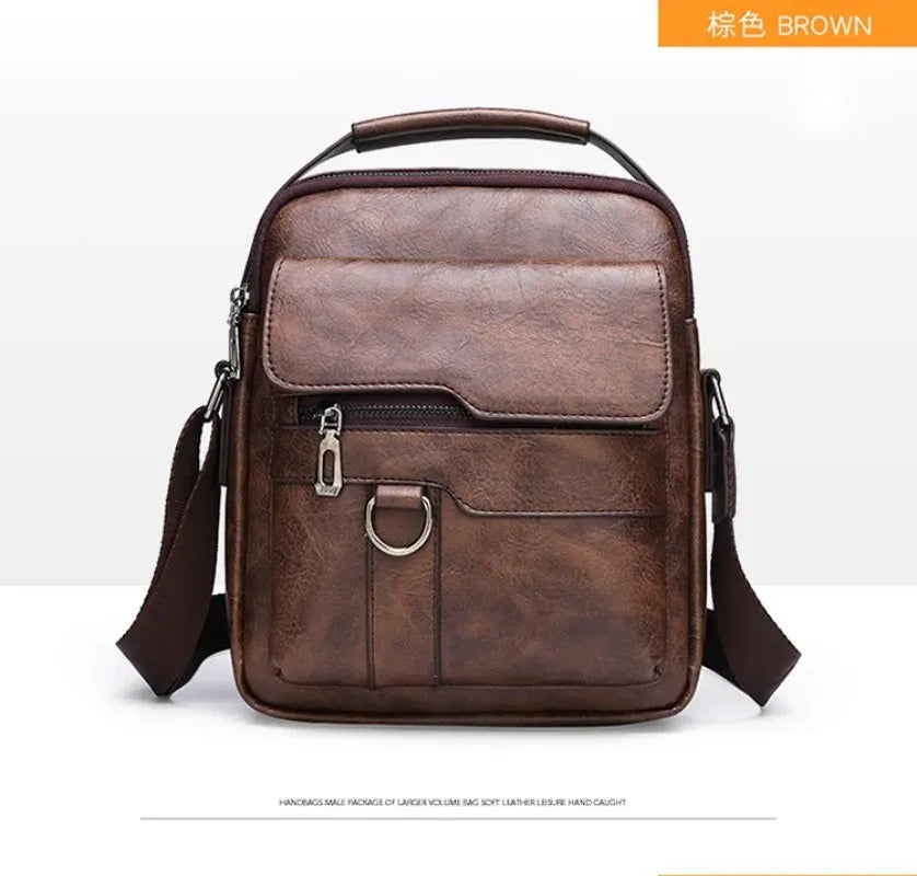 KissICON Men's Vertical Crossbody – PU Leather Shoulder