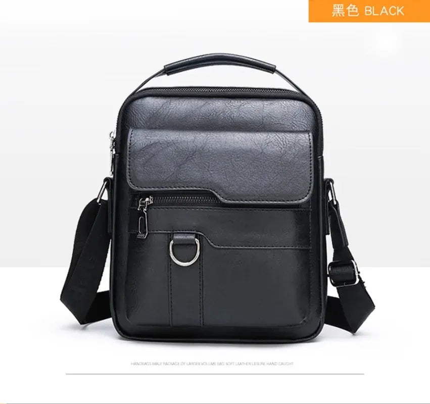 KissICON Men's Vertical Crossbody – PU Leather Shoulder
