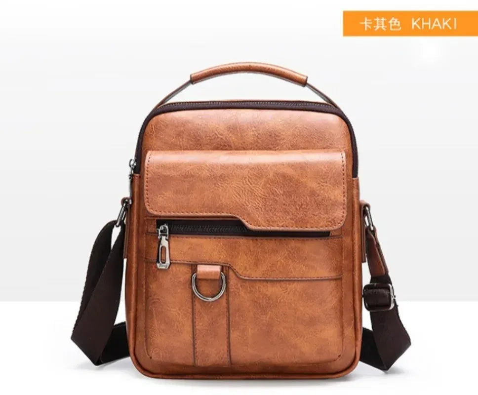 KissICON Men's Vertical Crossbody – PU Leather Shoulder