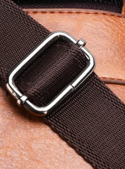 KissICON Men's Vertical Crossbody – PU Leather Shoulder