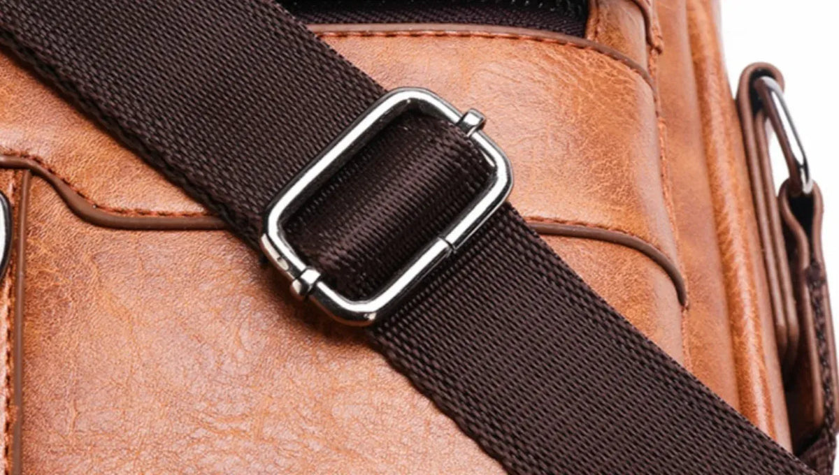 KissICON Men's Vertical Crossbody – PU Leather Shoulder