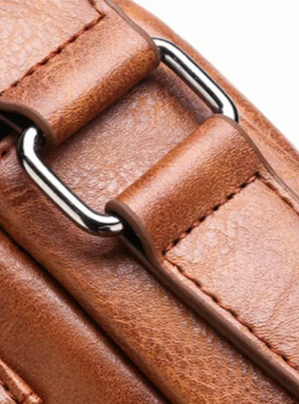 KissICON Men's Vertical Crossbody – PU Leather Shoulder