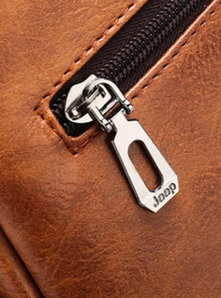 KissICON Men's Vertical Crossbody – PU Leather Shoulder