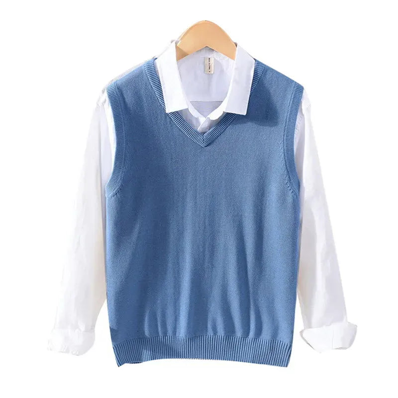 KissICON Mens 100 Cotton VNeck Sleeveless Knit Vest