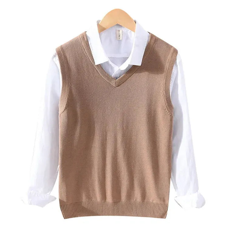 KissICON Mens 100 Cotton VNeck Sleeveless Knit Vest