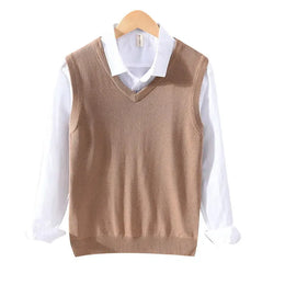 KissICON Mens 100 Cotton VNeck Sleeveless Knit Vest