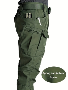 KissICON Mens Black Stretch Cargo Pants Versatile Outdoor  Work Trousers