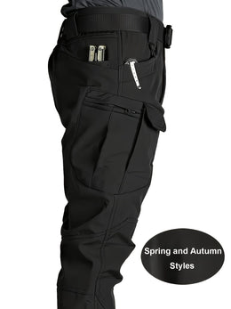 KissICON Mens Black Stretch Cargo Pants Versatile Outdoor  Work Trousers