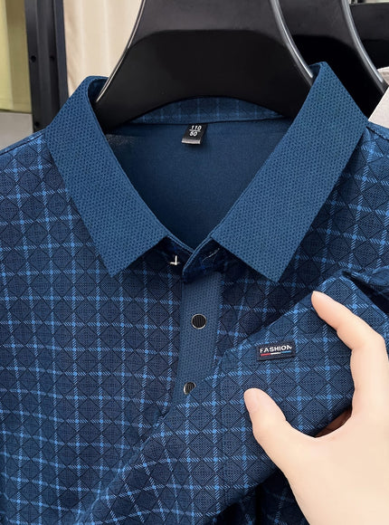 KissICON Mens Breathable Summer Plaid Sport Polo Shirt