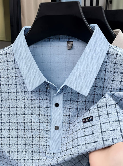 KissICON Mens Breathable Summer Plaid Sport Polo Shirt