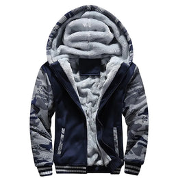 KissICON Mens Camo Thicken Fleece Lined Winter Streetwear Jacket