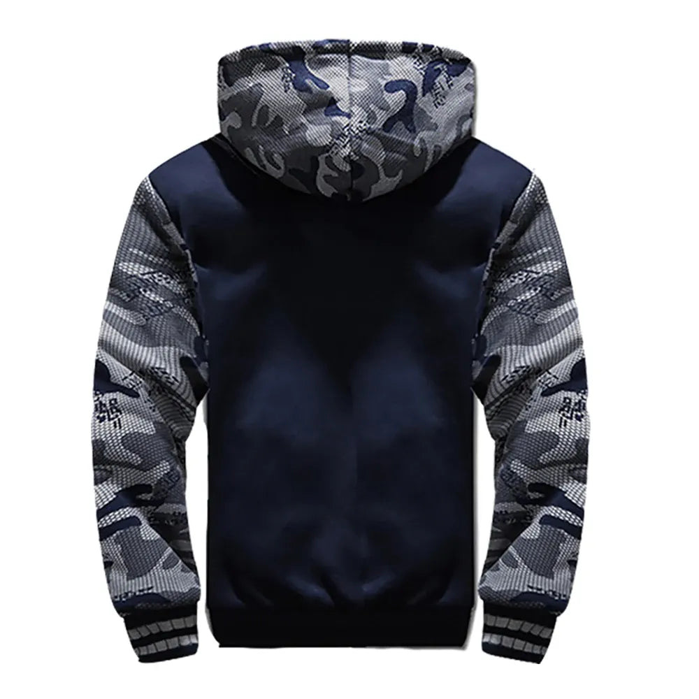 KissICON Mens Camo Thicken Fleece Lined Winter Streetwear Jacket