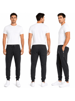 KissICON Mens Elasticated Hem Jog Pants/Men Plain Jogging Bottoms Joggers Fleece Pants Gym Sports Trousers Plus Sizes Medium to XXXXXL M-5XL