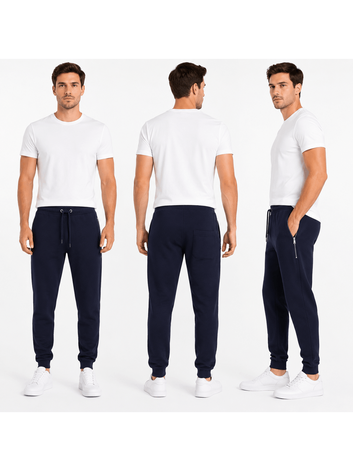 KissICON Mens Elasticated Hem Jog Pants/Men Plain Jogging Bottoms Joggers Fleece Pants Gym Sports Trousers Plus Sizes Medium to XXXXXL M-5XL