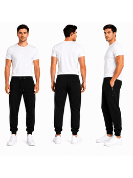 KissICON Mens Elasticated Hem Jog Pants/Men Plain Jogging Bottoms Joggers Fleece Pants Gym Sports Trousers Plus Sizes Medium to XXXXXL M-5XL
